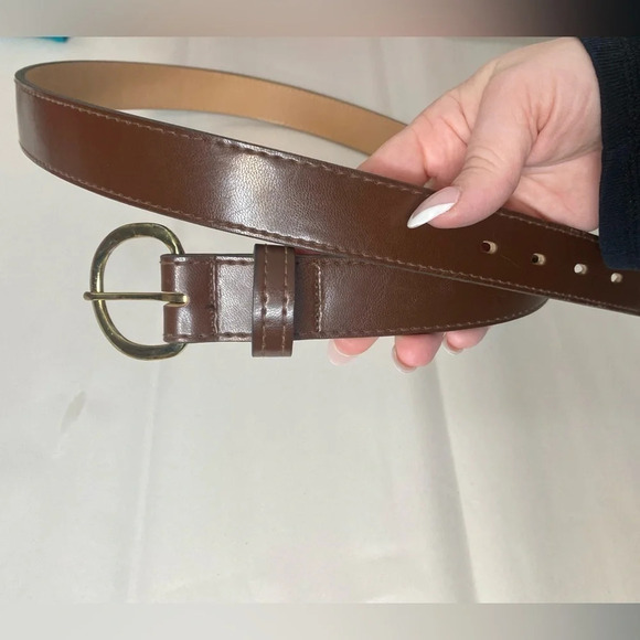 HABAND! Genuine Bonded Leather Belt Brown with Gold Hardware Size 40 - Picture 1 of 5